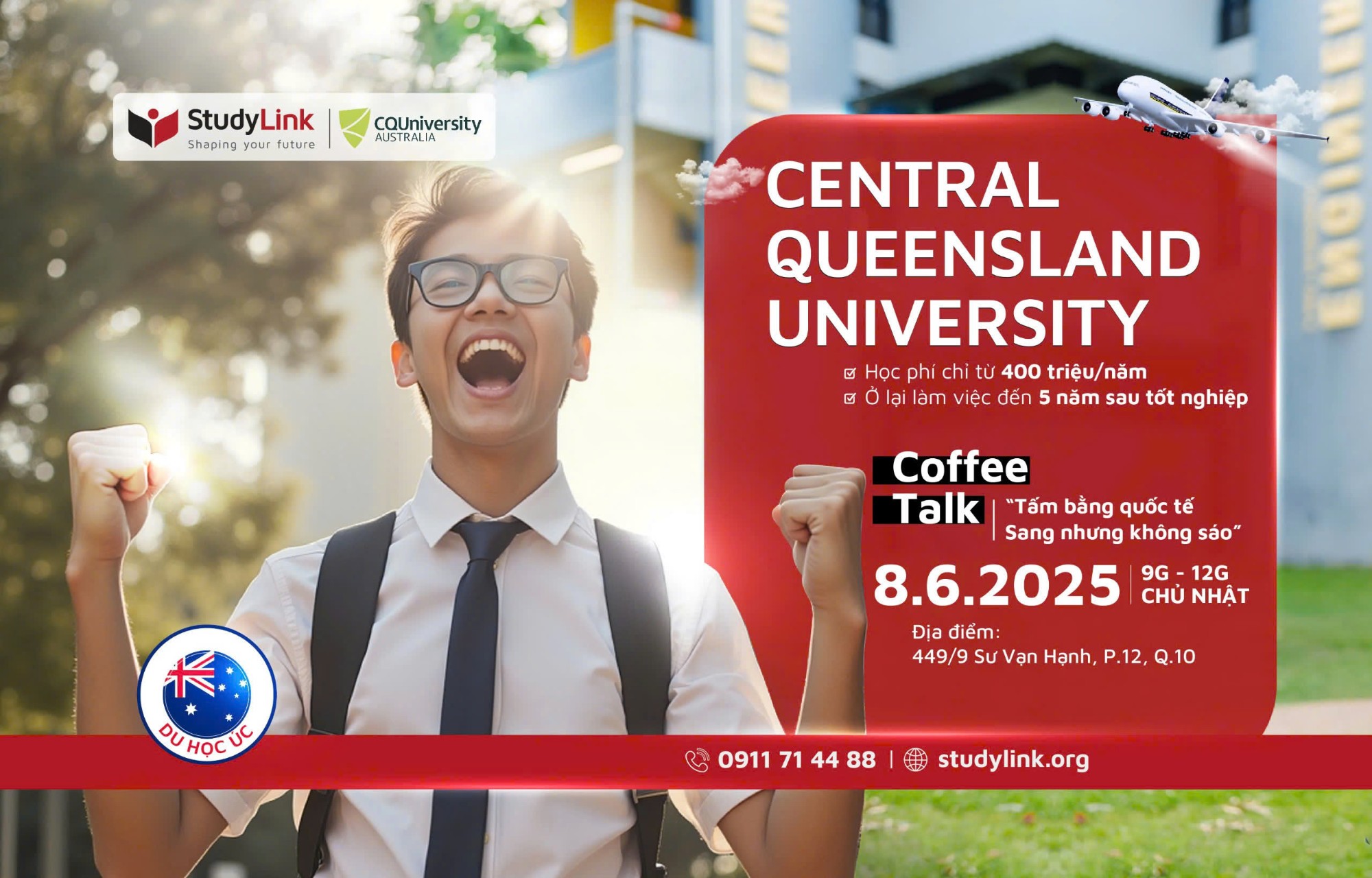 COFFEE TALK CÙNG ĐẠI DIỆN TRƯỜNG CQU – BÍ QUYẾT CHINH PHỤC VISA DU HỌC ÚC DỄ DÀNG!