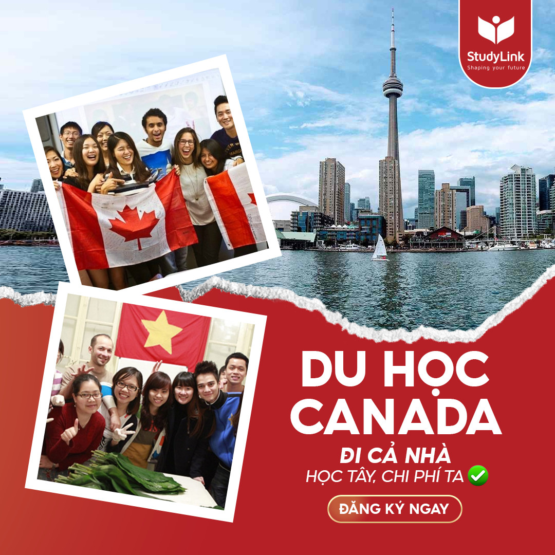 Có thể là hình ảnh về 11 người và văn bản cho biết 'StudyLink Shapi you our uture EUI DU HỌC CANADA ĐI CẢ NHÀ HỌC TÂY, CHI PHÍ ΤΑ ĐĂNG KÝ NGAY'
